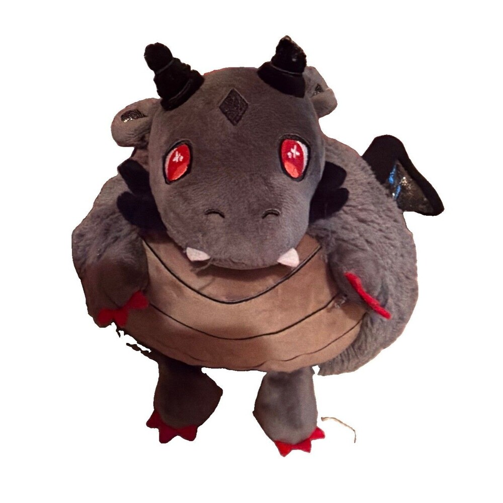 Squishable Gray, Black & Red Dragon Plush 10” Soft Stuffed Animal Toy Sewn Eyes - Picture 12 of 12